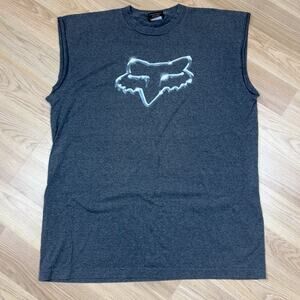 Fox Racing Muscle Tee Mens XL Gray Motocross BMX Dirtbike Sleeveless